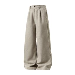 Japanese style New Fashion Men's Solid Color Casual Trendy Simple Baaic Heavy Duty Wide Leg Trousers Male Suit Pants Clothes