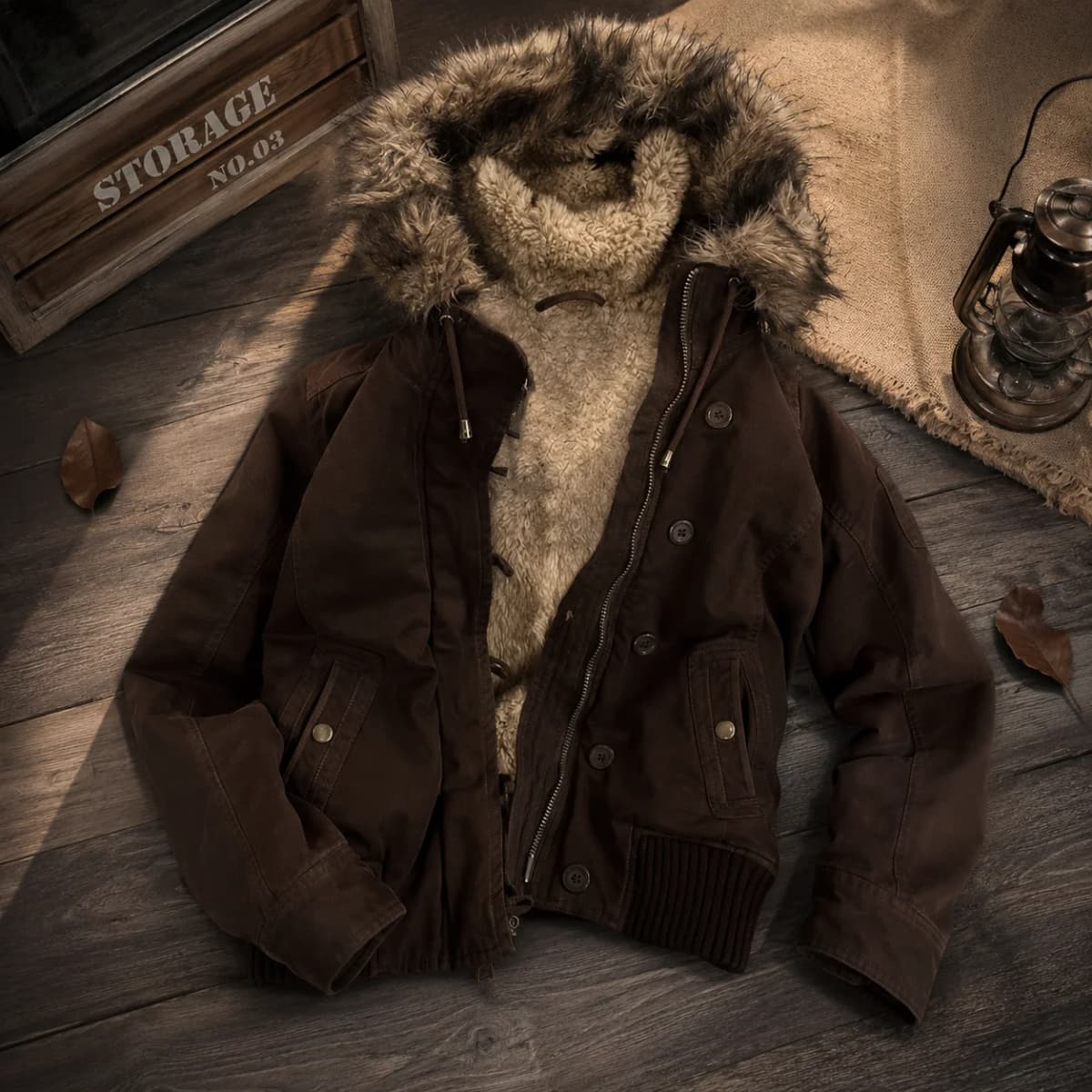 Autumn Winter Vintage Windproof Hooded Jacket Lambswool Lining Warm Zipper Hoodie Women Cotton Brown Zipper Jackets Y2k Coat