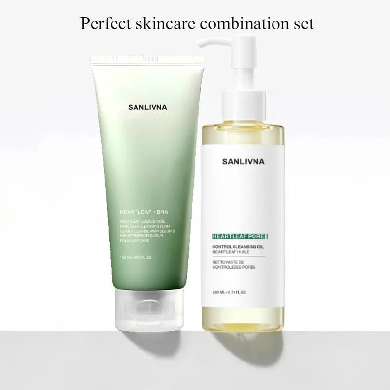 Korean Heartleaf Face Wash Cleaner Foam Deep Cleaning Pore Control Makeup Cleansing Oil Original Skincare Face Cleaning Sets