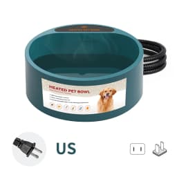 Dog Heated Water Bowl Pet Thermostatic Dog Bowl for Cats Dogs Chicken Birds Outdoor Winter Dog Bowl 2.2L Water Bottle