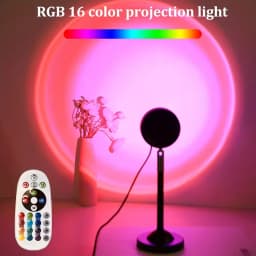 1PC Sunset Light Projection Light With Remote Control 16-Color Night Light RGB Color Changing LED Light Bedroom Photography Prop