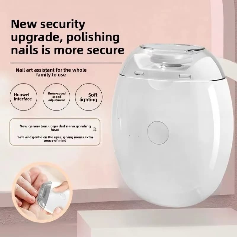 2 IN 1 Electric Nail Clipper Cutter with LED Light Automatic Nail Grinder Trimmer for Baby Mini Manicure Tool Nail Care