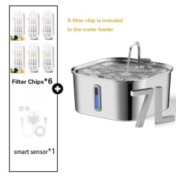 14L/7L Automatic Dog Water Fountain Stainless Steel Cat Pet Fountain with Window Silent Cat Dog Water Feeder( No 5V 1A Plug