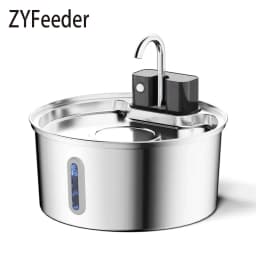 3.2L Auto Wireless Rechargeable Motion Sensor Cat Water Feeder Stainless Steel Cat Dog Pet Water Fountain Silent(No 5V 1A Plug)
