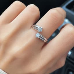 MamacitaSlay Creative 316L Stainless Steel Star Zircon Open End Ring Party Waterproof Jewelry Women's Ring High Quality Gift