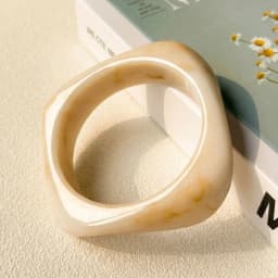KMVEXO Vintage Punk Brown Coffee Thick Resin Acrylic Bangles Geometric Irregular Wide Cuff Bangle Bracelet For Women Men Jewelry