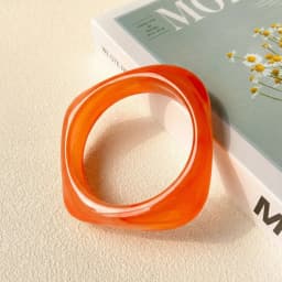KMVEXO Vintage Punk Brown Coffee Thick Resin Acrylic Bangles Geometric Irregular Wide Cuff Bangle Bracelet For Women Men Jewelry