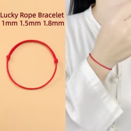 Lucky Red Rope Bracelet Women Men Couple Bangles Lucky Clover Bracelet Adjustable Handmade DIY Friendship Gift