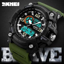 SKMEI 1283 Military Digital Quartz Watch for Men Waterproof Sport Mens Electronic Shockproof Wristwatches LED Clock 1637 Reloj