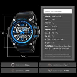 SKMEI 1283 Military Digital Quartz Watch for Men Waterproof Sport Mens Electronic Shockproof Wristwatches LED Clock 1637 Reloj