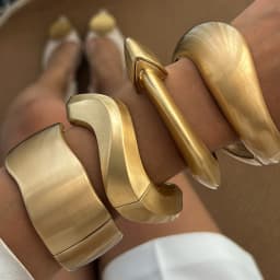 SHIXIN 4 Styles Punk Matte Metal Wide Cuff Bangles Women Vintage Gold Color Geometric Spring Bangles Bracelet Men Jewelry New