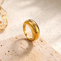 Ingemark Luxury Stainless Steel 18K PVD Gold Plated Rings for Women Shiny Zircon Stackable Open Rings Waterproof Jewelry Gifts