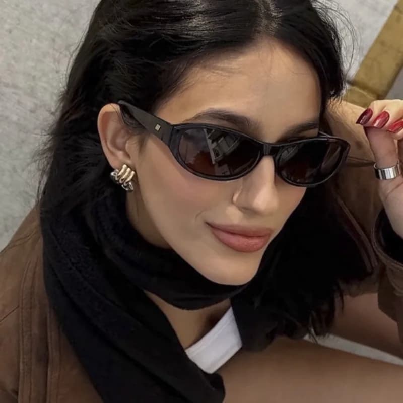 New Style Plain Trendy Square Sunglasses Fashion Small Frame High-End UV Resistant Sun Glasses Street Photography Eyewear