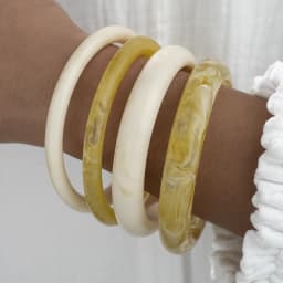 4 Pcs Bohemia Resin Bracelet Set For Women Fashion Beach Vacation Bangle Stackable Lightweight Jewelry For Party Daily Wear Gift
