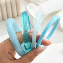 4 Pcs Bohemia Resin Bracelet Set For Women Fashion Beach Vacation Bangle Stackable Lightweight Jewelry For Party Daily Wear Gift