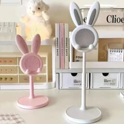 Cute Cartoon Bunny Phone Stand Universal Desktop Cell Phone Holder Adjustable Mobile Phone Bracket For iPhone iPad Huawei Tablet