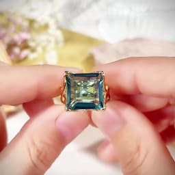 Huitan Cross Hollow Design Women Gold Color Ring Inlaid Bright White/Blue CZ Fashion Wedding Accessories Elegant Party Jewelry