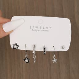 6Pcs Y2K Star Earrings Set For Women Fashion Goth Crystal Dangle Hoop Earrings Trendy Party Daily Wear Jewelry Birthday Gift New
