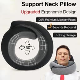 Memory Foam Travel Neck Pillow U-shaped Pillow Snail Style Travel Neck Support Portable Adjustable Soft Noon Break Sleep Pillows