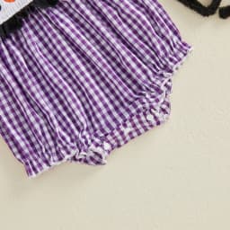 Citgeett Summer Halloween Infant Baby Girl Plaid Romper Embroidery Tie up Bow Sleeveless Jumpsuit Clothes