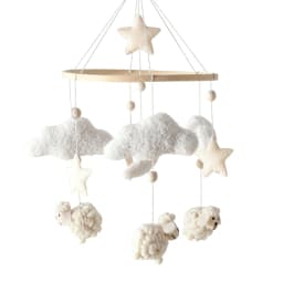Baby Mobile Toy Wooden 0-12 Months Rattle Toy Baby Crib Mobile Toy Teddy Plush Alpaca Crib Bell Hanging Toy Baby Crib Bracket