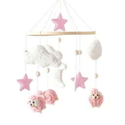Baby Mobile Toy Wooden 0-12 Months Rattle Toy Baby Crib Mobile Toy Teddy Plush Alpaca Crib Bell Hanging Toy Baby Crib Bracket