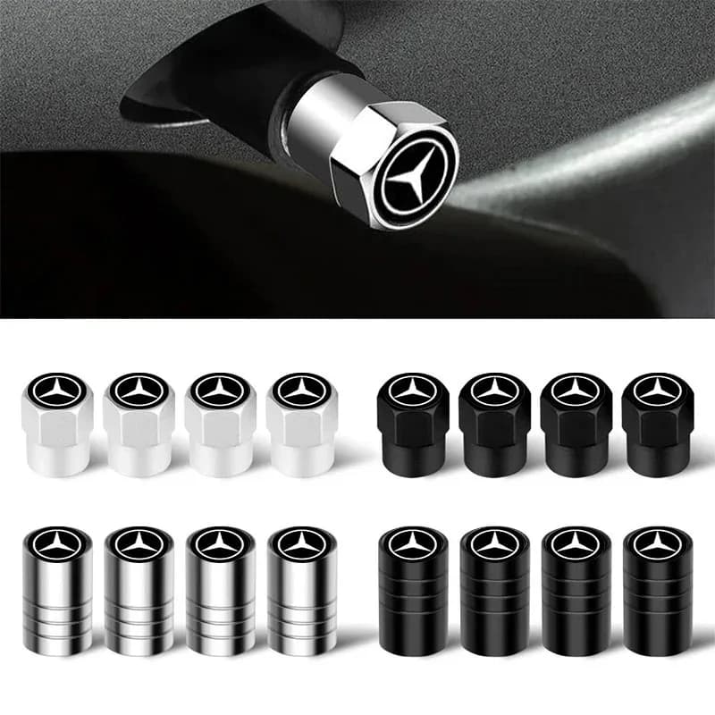 4Pcs Styling Wheel Tire Valve Air Stem Cap Duust Covers For Mercedes Benz W210 W176 AMG CLS CLE CLA GLA GLB GLS Class A GLE W222