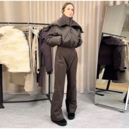 Fashion Hooded Women's Skiwear Jumpsuits Stand Collar Zipper Long Sleeve High Waist Cotton Jumpsuit 2026 Winter Warm Romper