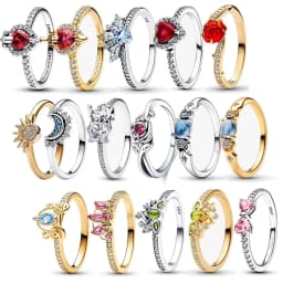 2026 Hot Selling 925 Silver Multi-Color Sun and Moon Heart-Shaped Ring for Women's Party Exquisite Jewelry Gift