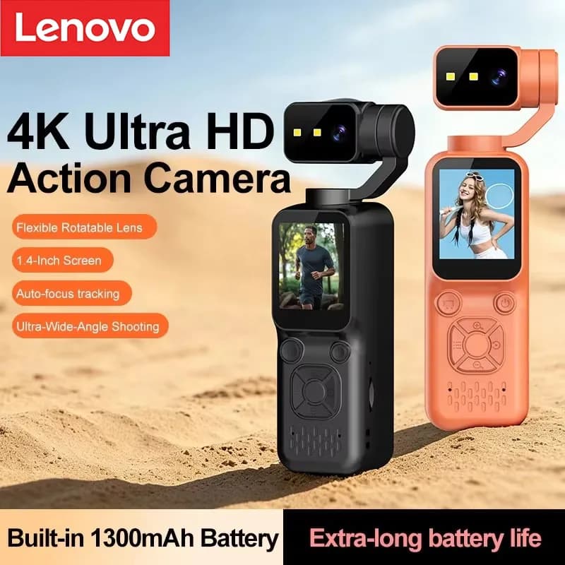 Lenovo Sports Handheld 4K HD Camera Lens Rotatable Small Portable Vlog Recording Outdoor Cycling Cheap Wholesale