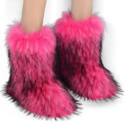 New Winter Shoes Women's Fashion Fluffy Faux Fur Boots Ladies Plush Warm Snow Boots Luxury Footwear Girls Furry Fur Booties36-45