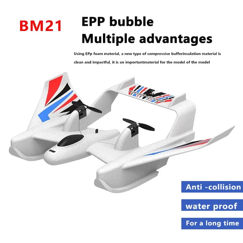 BM21 RC Glider Gyro Stable Flight Waterproof Remote Control Aircraft Boat EPP Foam Amphibious Fixed Wing Aircraft Toys Gifts