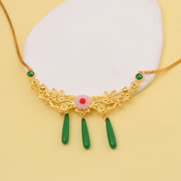4Pcs/Set The Apothecary Diaries Pendant Badge Hairpin Maomao Choker Cosplay Emerald Gemstone Women Jewelry Valentine's Day Gift
