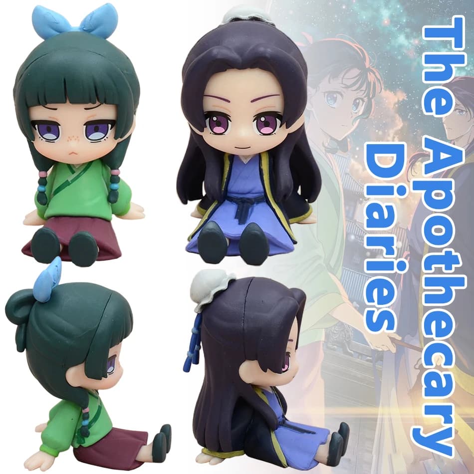 Q Version The Apothecary Diaries Maomao Jinshi Mini Figure Anime Periphery Kawaii Sitting Toys Desktop Car Ornaments Model Gifts