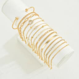 Fashion Elegant Heart Zircon Charm Bracelet Sets for Women Vintage Minimalist Multi-Element Twist Chain Metal Bracelets Jewelry