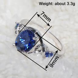 Huitan Graceful Rings with Blue/Purple CZ Noble Gentle Creative Engagement Jewelry for Women Delicate Fashion Finger Accessories