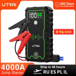 UTRAI Car Jump Starter 4000A Car Battery Starters 16000mAh Portable Power Bank 10W Wireless Charging Propulsion Booster For Car