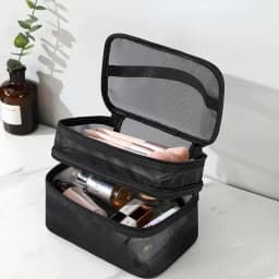 Women's Transparent Mesh Ideal for Cosmetics Makeup and Toiletries Kit for Travel Sales Success Make Up Organizer Bag