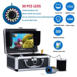 MAOTEWANG 7inch Fishfinder Underwater Fishing Camera Double Lamp 30LEDs 15M 30M 50M Waterproof For ICE/Sea/River Fishing