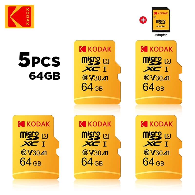 5pcs/lot KODAK 100% Original Micro SD Card 64GB Microsd Memory Card Class10 SDXC U3 4K TF Card