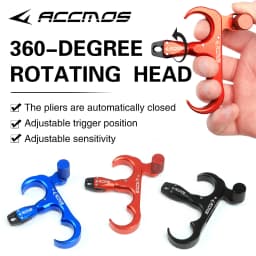 360 Degree 3 Finger 4 Finger Aluminum Alloy Thumb Trigger Grip Finger Bow Release Aids Adjustable Caliper Archery Compound bow