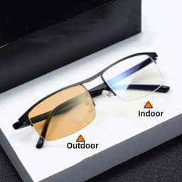 Trendy Men's Business Photochromic Myopia Sunglasses Unisex Fashion Anti-blue Light Near Sight Eyewear Minus Diopter Eyeglasses