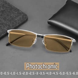 Trendy Men's Business Photochromic Myopia Sunglasses Unisex Fashion Anti-blue Light Near Sight Eyewear Minus Diopter Eyeglasses