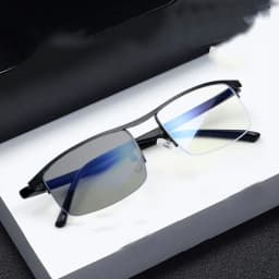Trendy Men's Business Photochromic Myopia Sunglasses Unisex Fashion Anti-blue Light Near Sight Eyewear Minus Diopter Eyeglasses
