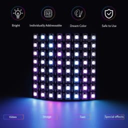 1-10Pcs WS2812B 5050 RGB Flexible 8X8 16X16 8X32Leds Pixel Matrix Screen Panel WS2812 Individually Addressable IC Strip Light 5V