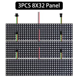 1~3PCS WS2812B RGB LED Flexible 8x8 16x16 8x32 Pixel Panel Strip Matrix Screen WS2812 Module Individually Addressable IC DC5V