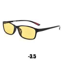 Vintage Women Men's Anti-Glare Driving Night Vision Minus Glasses Ultralight Square Frame Eyeglasses Retro Myopia Eyewear To-4.0