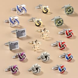 28 Styles Enamel Metal Knots Cufflinks Men Clip Flower Horse Shoe Cuff Links 1 Pair