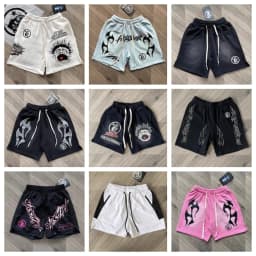 European and American Pure Cotton Flash Printing Casual Sports Men's and Women's Washing Shorts