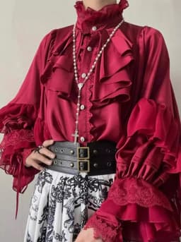Japanese Kawaii Lolita Blouse Women Vintage Lantern Sleeve Shirt Y2k Aesthetic Lace Patchwork Tops Top Cospaly JK Loose Blusas